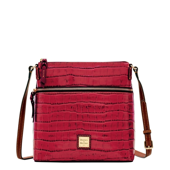 🆕 DOONEY & BOURKE Croc Leather Crossbody Bag Red - Picture 2 of 5